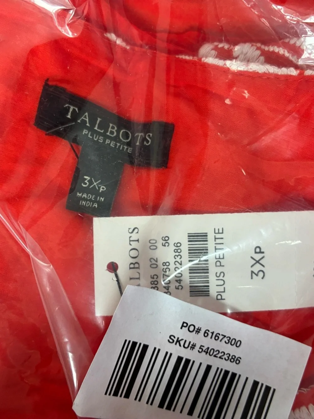 Lot of 2 NWT Talbots Shell Tunics with White Floral Embroidery Red and White 3XP - Picture 7 of 16